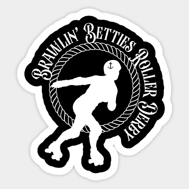 Brawlin' Betties Roller Derby - White Logo Sticker by Brawlin' Betties